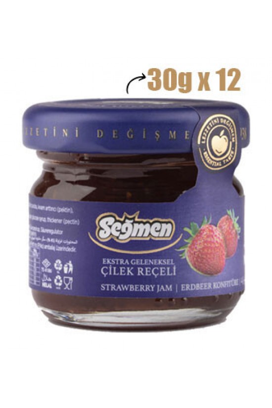 SEĞMEN -KAVANOZ- ÇİLEK REÇELİ (30Gr.x24)